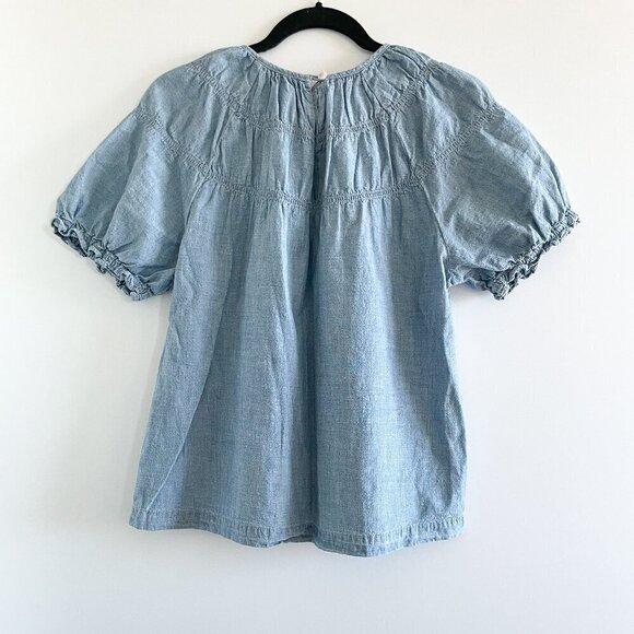 Madewell Chambray Shirred Blouse - Picture 7 of 10